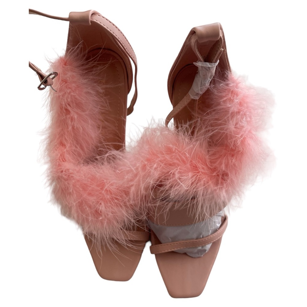 Fashion Nova Pink Feathered Heels